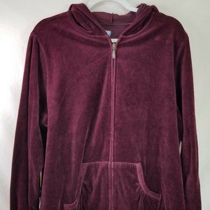 elvet Velour Athletic Full Zip Hoodie Jacket Sz 1X